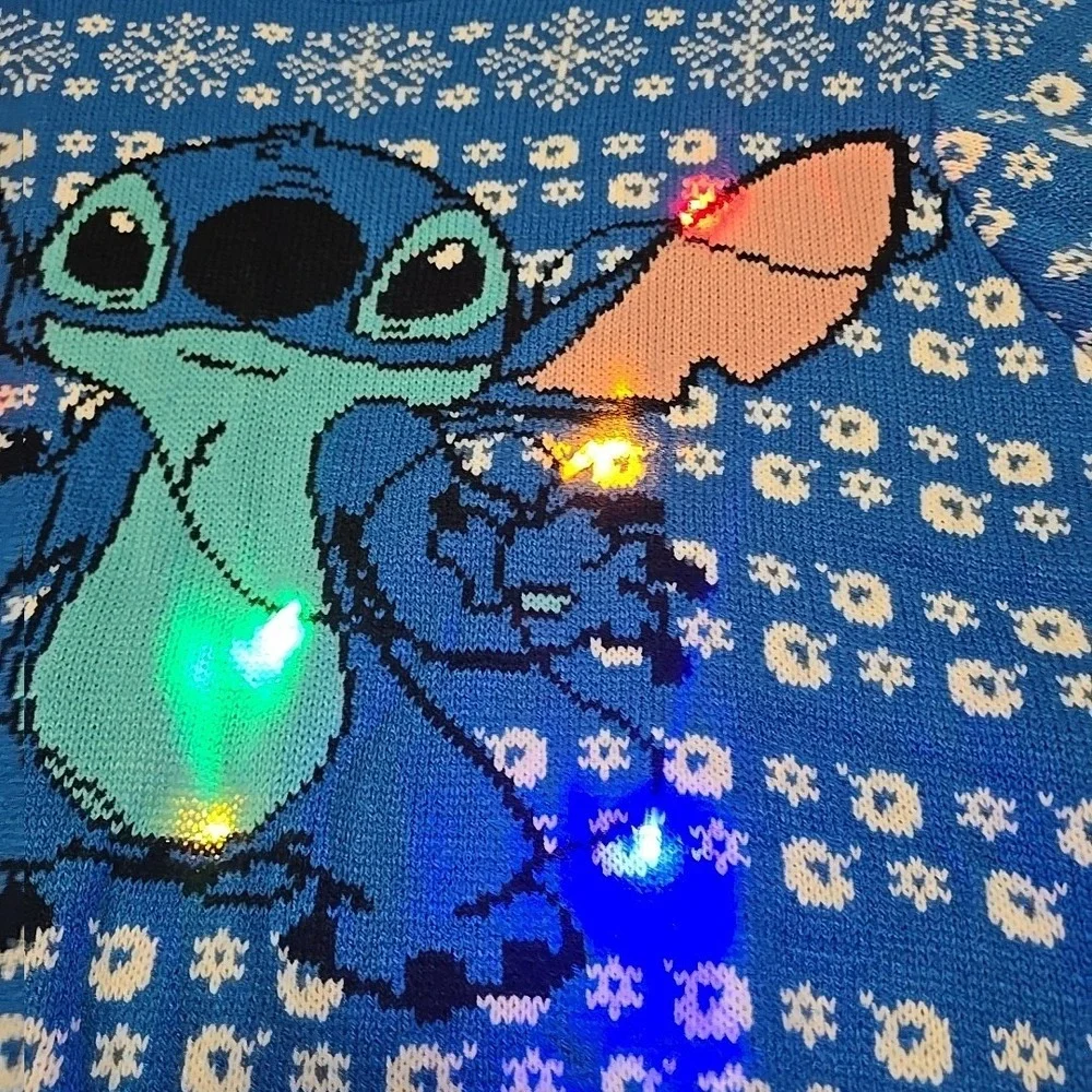 Disney Stitch Light Up Holiday Sweater Christmas New Year Free Shipping New Lilo